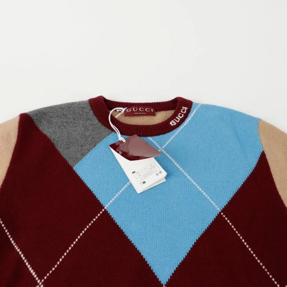 Size Argyle Pattern Knit